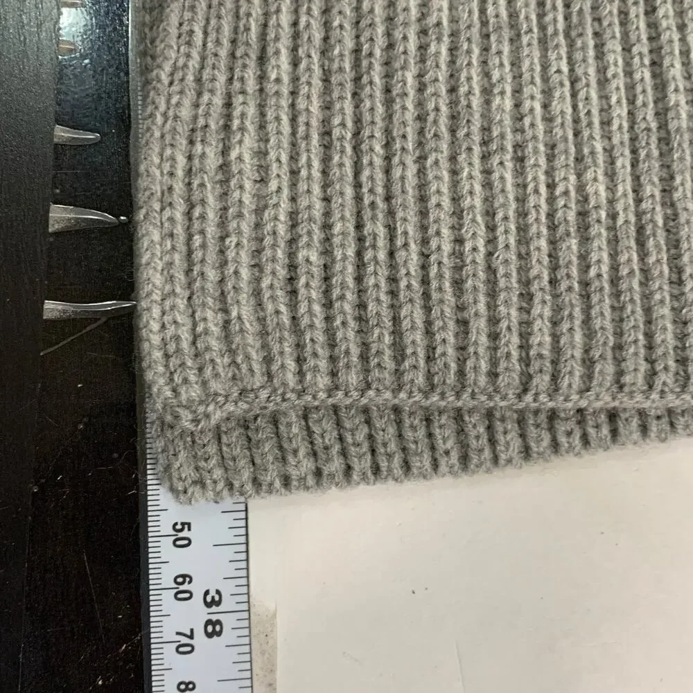Kate Spade New York OS Gray Half Bow Knit Scarf Ribbed Preppy Pockets Designer